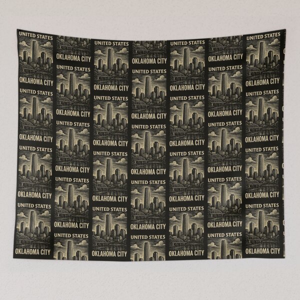 Item preview, Oklahoma City USA Linocut Style  designed and sold by Thistle-TShop.