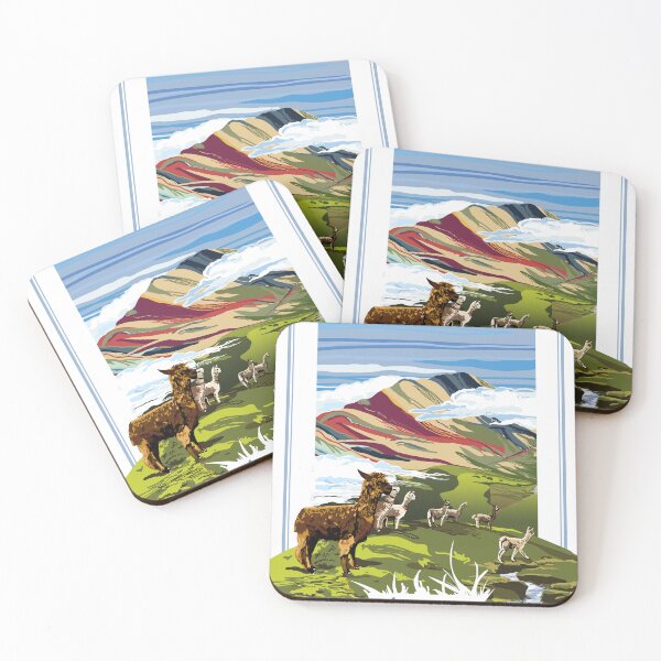 Item preview, Lama in front of colorful mountains of Peru designed and sold by asamijess.