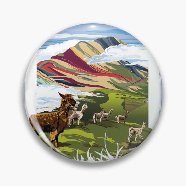 Item preview, Lama in front of colorful mountains of Peru designed and sold by asamijess.