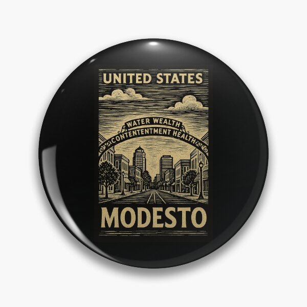 Item preview, Modesto USA Linocut Style  designed and sold by Thistle-TShop.