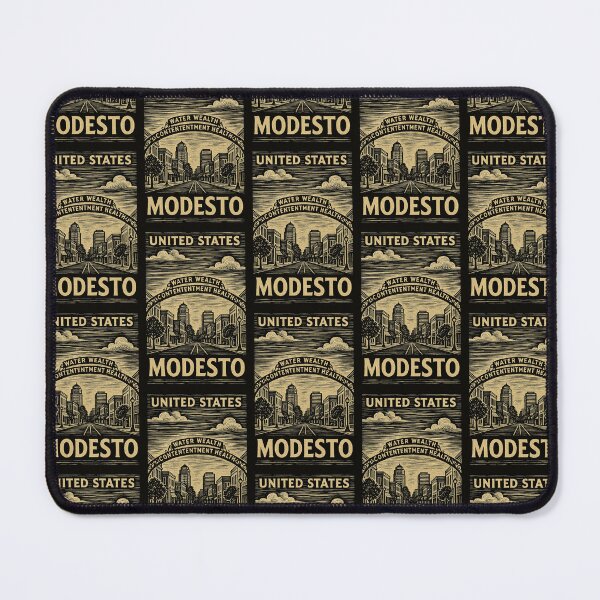 Item preview, Modesto USA Linocut Style  designed and sold by Thistle-TShop.