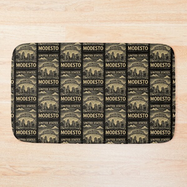 Item preview, Modesto USA Linocut Style  designed and sold by Thistle-TShop.