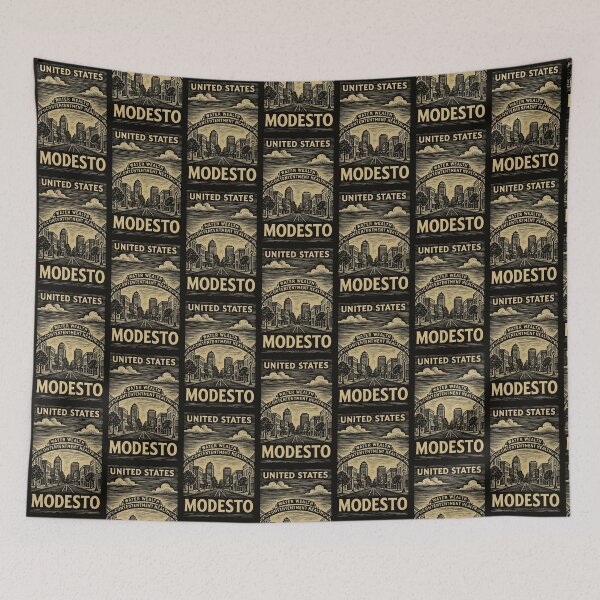 Item preview, Modesto USA Linocut Style  designed and sold by Thistle-TShop.