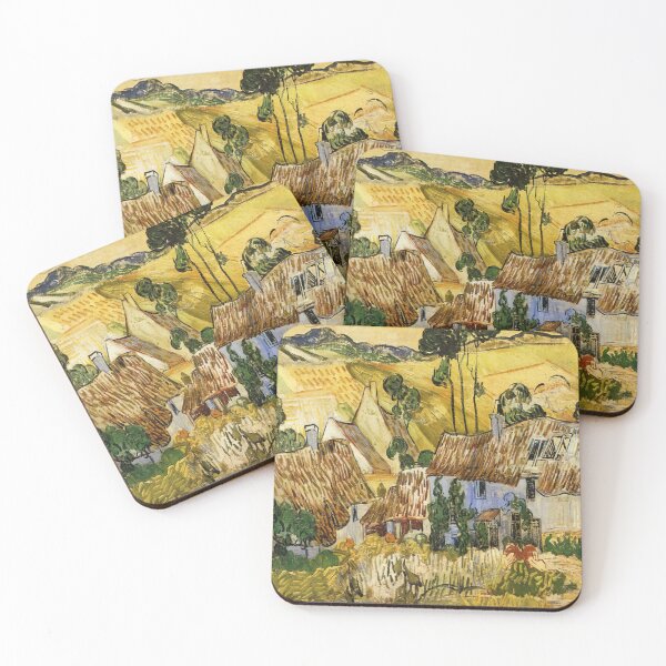 Item preview, Vincent Van Gogh - Thatched Houses Against A Hill designed and sold by st1art.