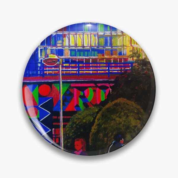 Item preview, Pasarela de Battersea con mural y arbustos designed and sold by DianeGoldiepaintsLondon.