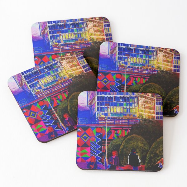 Item preview, Battersea walkway with mural and bushes  designed and sold by DianeGoldiepaintsLondon.