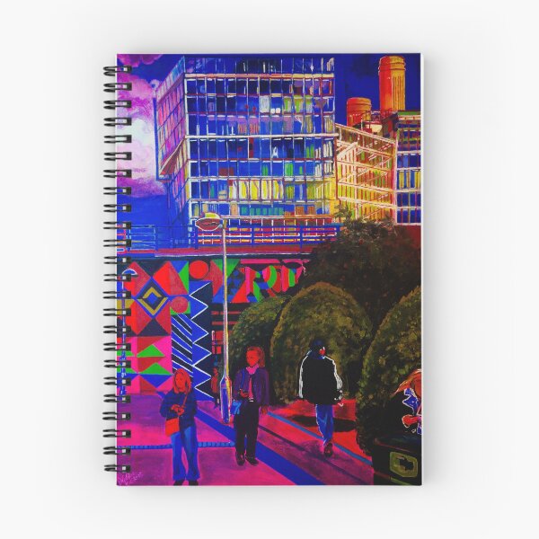 Item preview, Battersea walkway with mural and bushes  designed and sold by DianeGoldiepaintsLondon.