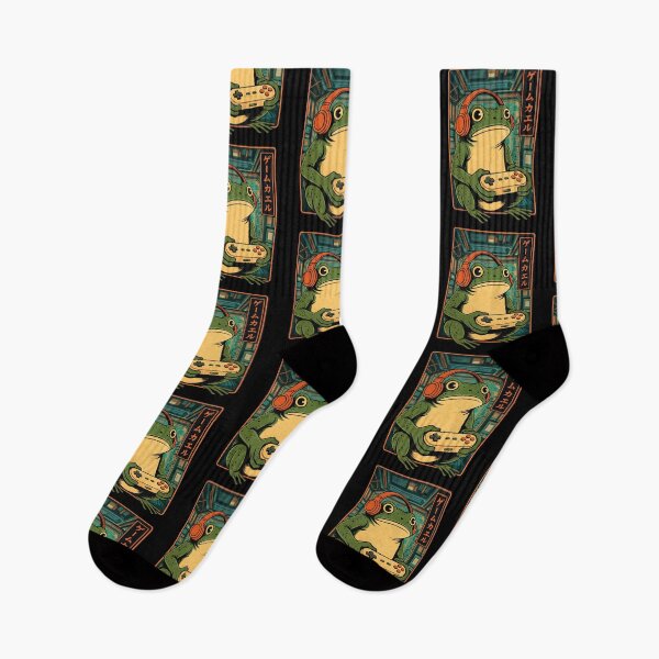 Item preview, Japanese Gamer Frog Art Funny Vintage Gaming Anime Frog designed and sold by DOPANDA ..