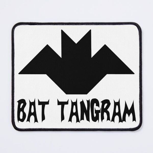 Item preview, Funny Nerdy Bat Tangram Comic Collector Geometry Math Teacher Black Text designed and sold by MathWare MathClips.