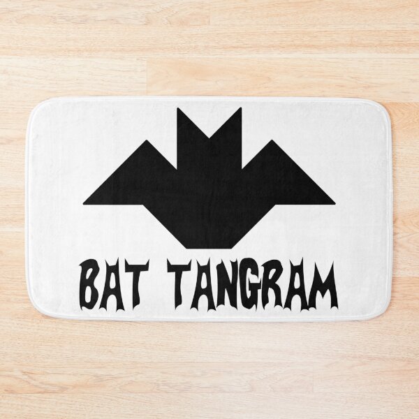 Item preview, Funny Nerdy Bat Tangram Comic Collector Geometry Math Teacher Black Text designed and sold by MathWare MathClips.