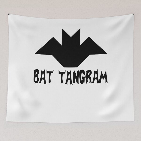 Item preview, Funny Nerdy Bat Tangram Comic Collector Geometry Math Teacher Black Text designed and sold by MathWare MathClips.