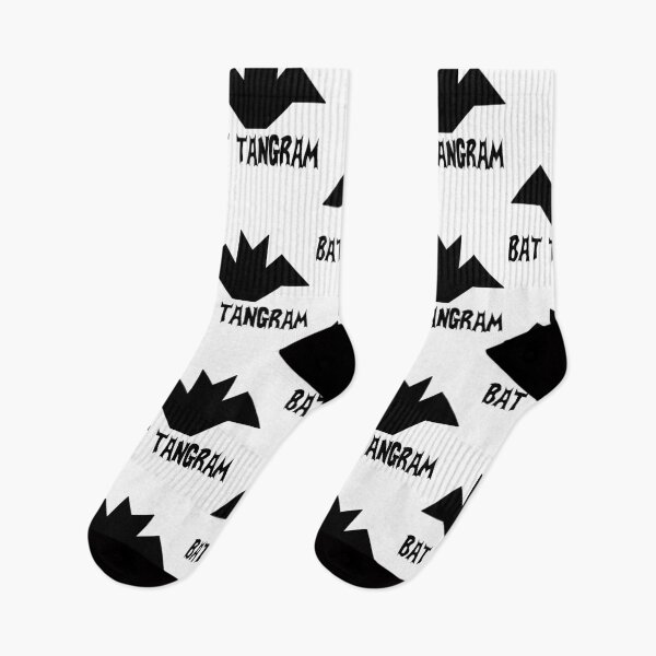 Item preview, Funny Nerdy Bat Tangram Comic Collector Geometry Math Teacher Black Text designed and sold by MathWare MathClips.