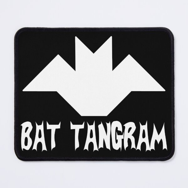 Item preview, Funny Nerdy Bat Tangram Comic Collector Geometry Math Teacher White Text designed and sold by MathWare MathClips.