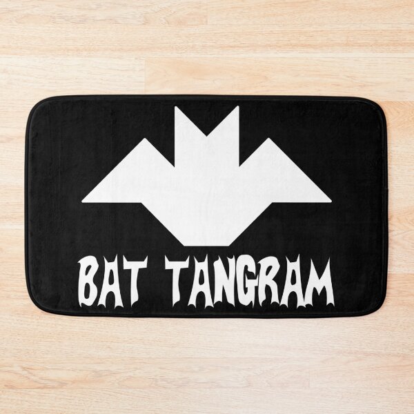 Item preview, Funny Nerdy Bat Tangram Comic Collector Geometry Math Teacher White Text designed and sold by MathWare MathClips.