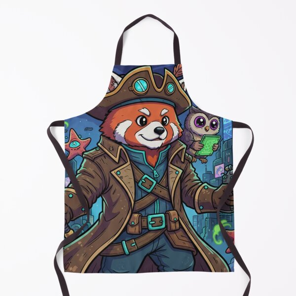 Item preview, Sci Fi Pirate Fox And Raccoon Fantasy Animal Illustration designed and sold by RebellDancer.