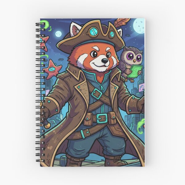 Item preview, Sci Fi Pirate Fox And Raccoon Fantasy Animal Illustration designed and sold by RebellDancer.