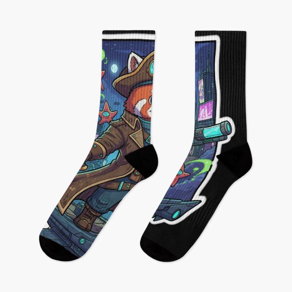 Item preview, Sci Fi Pirate Fox And Raccoon Fantasy Animal Illustration designed and sold by RebellDancer.