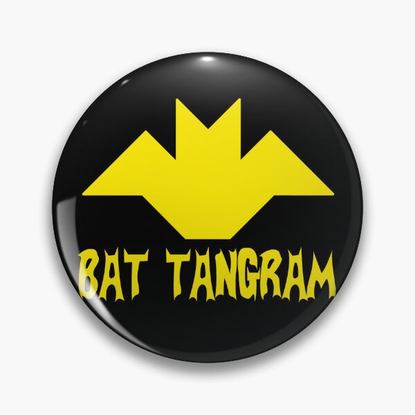 Item preview, Funny Nerdy Bat Tangram Comic Collector Geometry Math Teacher Yellow Text designed and sold by MathWare MathClips.