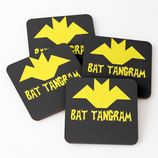 Item preview, Funny Nerdy Bat Tangram Comic Collector Geometry Math Teacher Yellow Text designed and sold by MathWare MathClips.