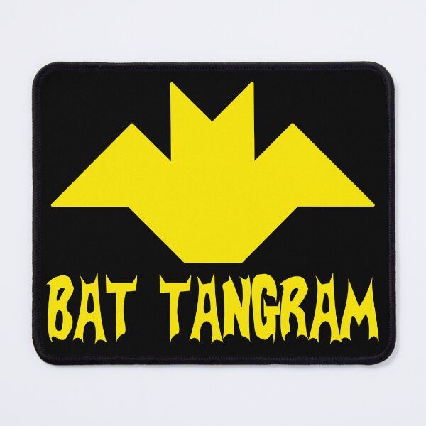 Item preview, Funny Nerdy Bat Tangram Comic Collector Geometry Math Teacher Yellow Text designed and sold by MathWare MathClips.