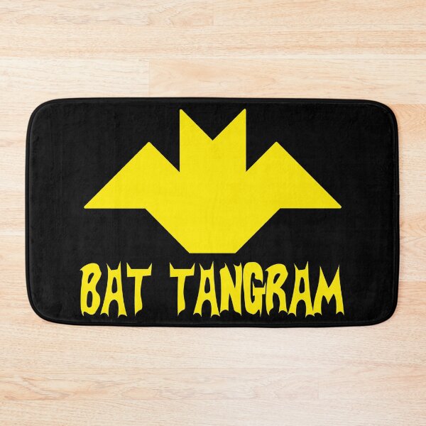 Item preview, Funny Nerdy Bat Tangram Comic Collector Geometry Math Teacher Yellow Text designed and sold by MathWare MathClips.