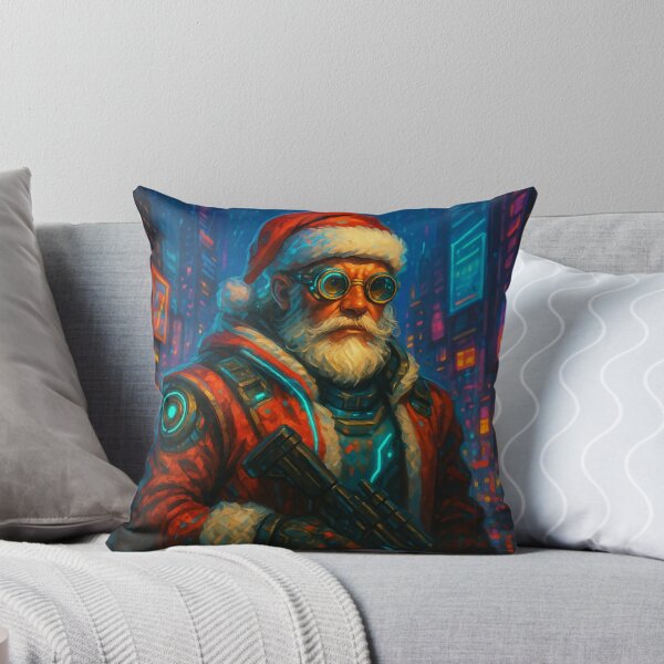 Item preview, Futuristic Cyberpunk Santa Claus Christmas Art Print – Neon Holiday Illustration designed and sold by TSOL5.
