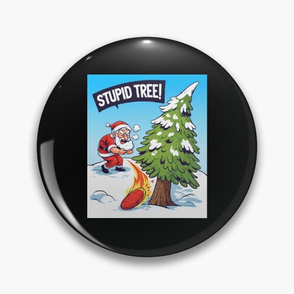 Item preview,  Funny Angry Santa Claus Stupid Tree Grumpy Christmas Holiday Humor designed and sold by DrawHandArt.