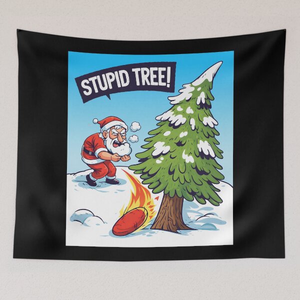 Item preview,  Funny Angry Santa Claus Stupid Tree Grumpy Christmas Holiday Humor designed and sold by DrawHandArt.