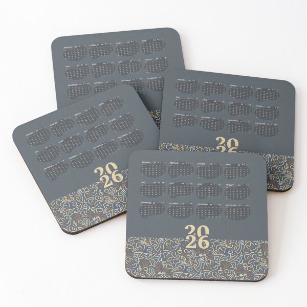 Item preview, Modern Artistic Desk Mat Calendar 2026 – Davy Grey Edition designed and sold by HimoLab.