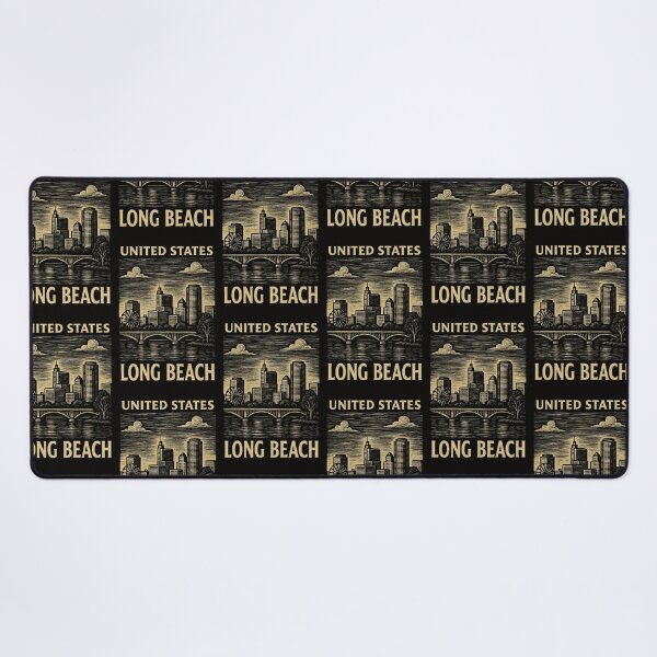 Item preview, Long Beach USA Linocut Style designed and sold by Thistle-TShop.