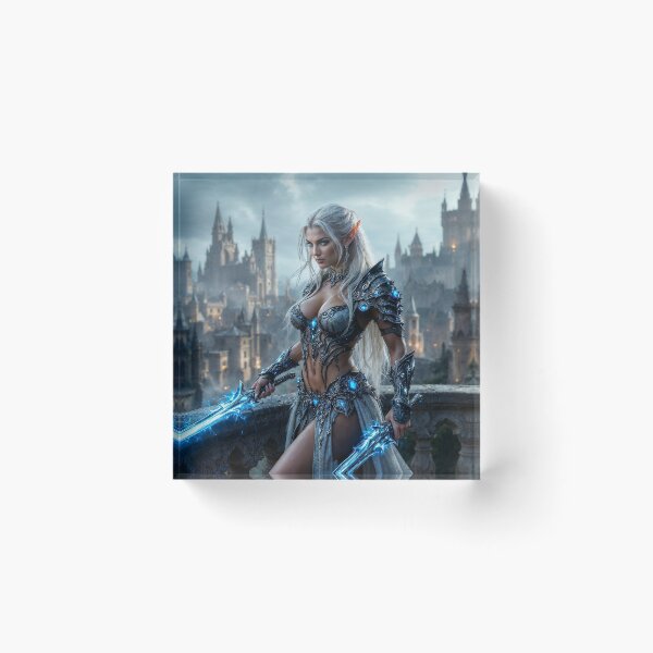 Item preview, Elven assassin on a medieval balcony designed and sold by Logoetika.