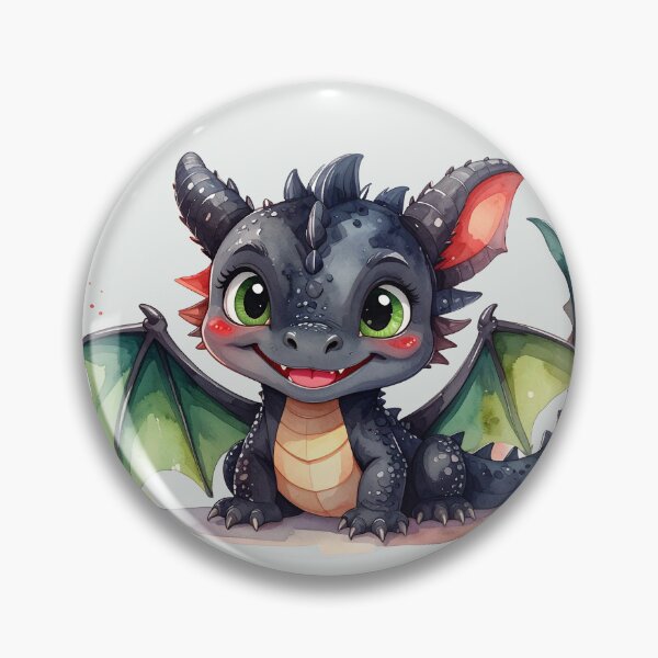 Item preview, A magical baby dragon with green wings smiles kindly. designed and sold by LiskoDesign.