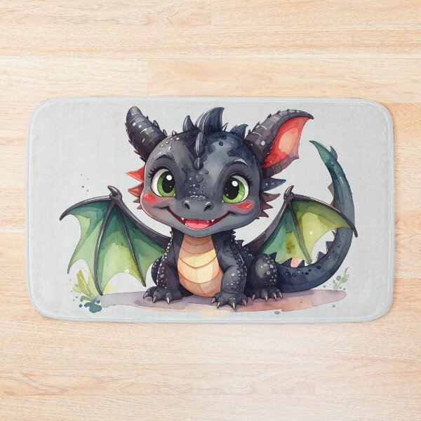 Item preview, A magical baby dragon with green wings smiles kindly. designed and sold by LiskoDesign.