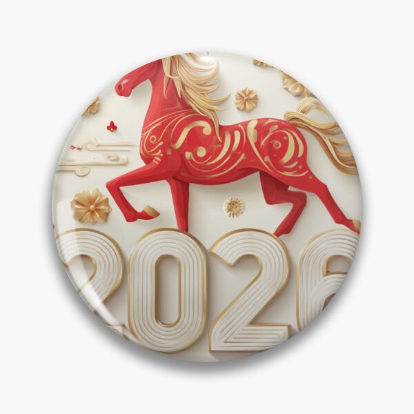 Item preview, Lunar Red Fire Horse New Year 2026 Beige Art designed and sold by GrinGalore.