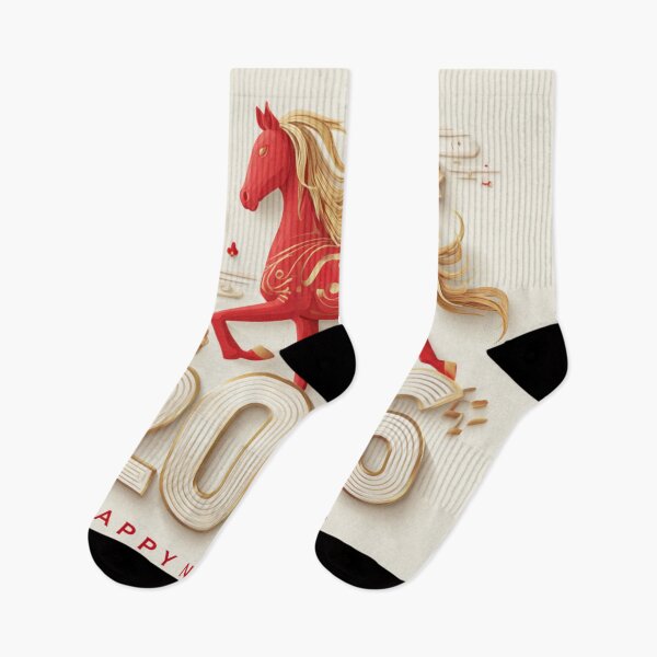 Item preview, Lunar Red Fire Horse New Year 2026 Beige Art designed and sold by GrinGalore.