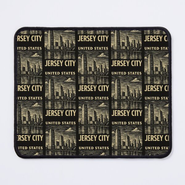 Item preview, Jersey City USA Linocut Style designed and sold by Thistle-TShop.