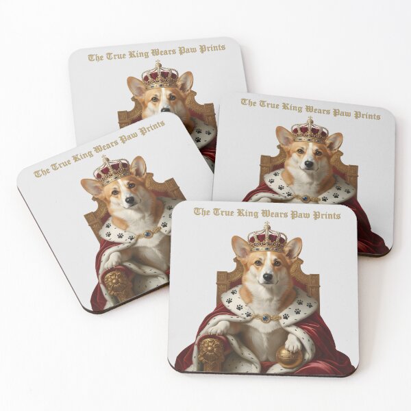 Item preview, The True King Wears Paw Prints Royal Corgi designed and sold by SillyPawsStudio.