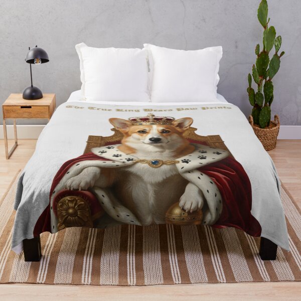 Item preview, The True King Wears Paw Prints Royal Corgi designed and sold by SillyPawsStudio.