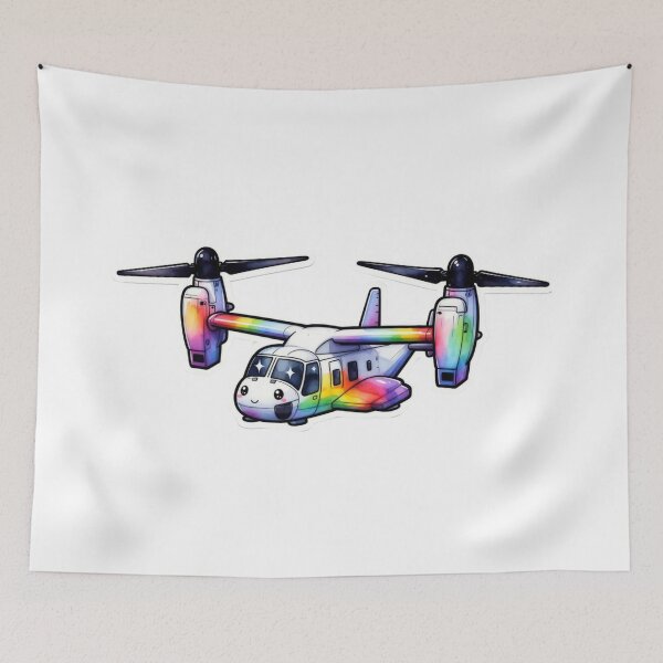 Item preview, Colorful Anime Style Tiltrotor Military Transport Aircraft designed and sold by Combat Skies.