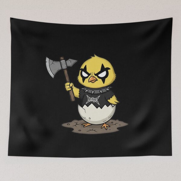 Item preview, Dark Cute Chick With Ax Fantasy Cartoon Illustration designed and sold by RebellDancer.