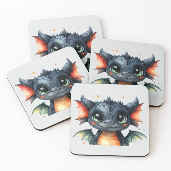 Item preview, Magical baby dragon with green wings up close designed and sold by LiskoDesign.