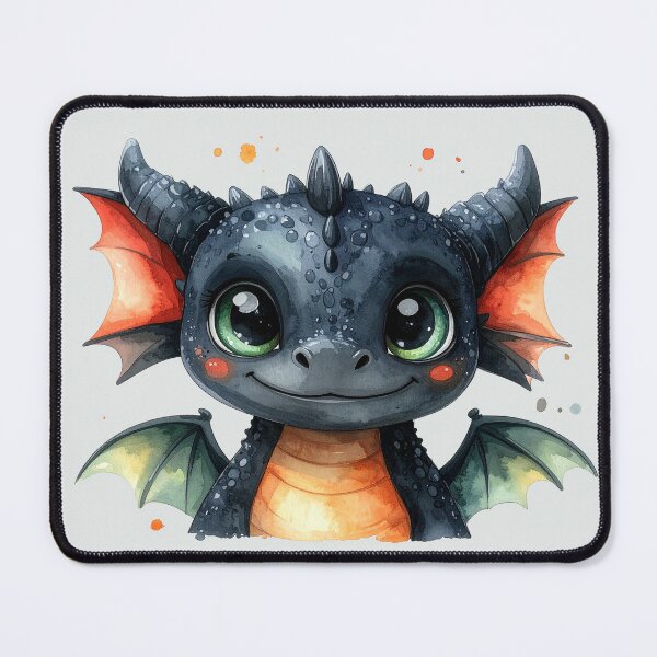 Item preview, Magical baby dragon with green wings up close designed and sold by LiskoDesign.