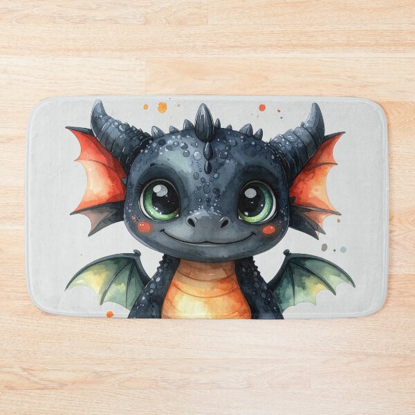 Item preview, Magical baby dragon with green wings up close designed and sold by LiskoDesign.