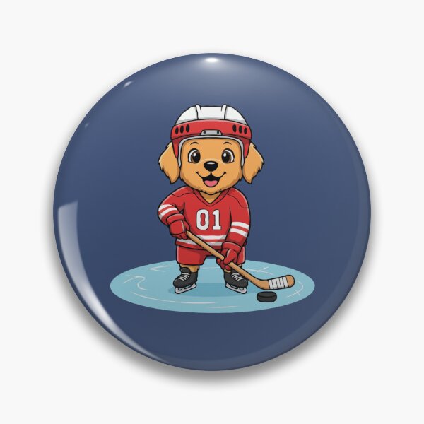 Item preview, Cute Golden Retriever Ice Hockey Puppy | Happy Winter Puppy designed and sold by The Real Life Symphony.
