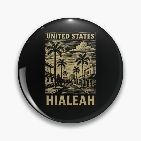 Item preview, Hialeah USA Linocut Style  designed and sold by Thistle-TShop.