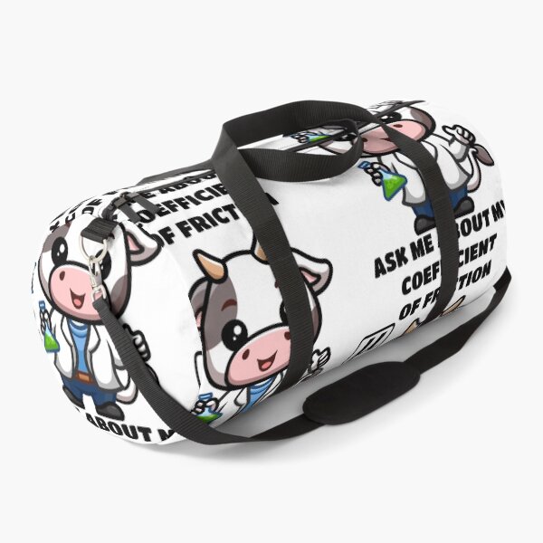 Item preview, Funny Nerdy Ask Me About My Coefficient of Friction Cow Scientist Says Mu Physics Teacher Black Text designed and sold by MathWare MathClips.