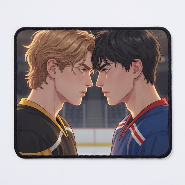 Item preview, Heated Rivalry Hockey Art – Intense Ice Hockey Face-Off Illustration designed and sold by AbstractAuraArt.