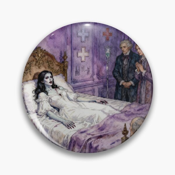 Item preview, Lucy becomes a Vampire Illustration from Bram Stoker's Dracula character portrait art designed and sold by Vintage Designs +.