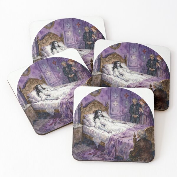 Item preview, Lucy becomes a Vampire Illustration from Bram Stoker's Dracula character portrait art designed and sold by Vintage Designs +.