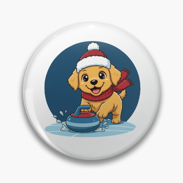 Item preview, Cute Golden Retriever Curling Puppy | Happy Winter Puppy designed and sold by The Real Life Symphony.